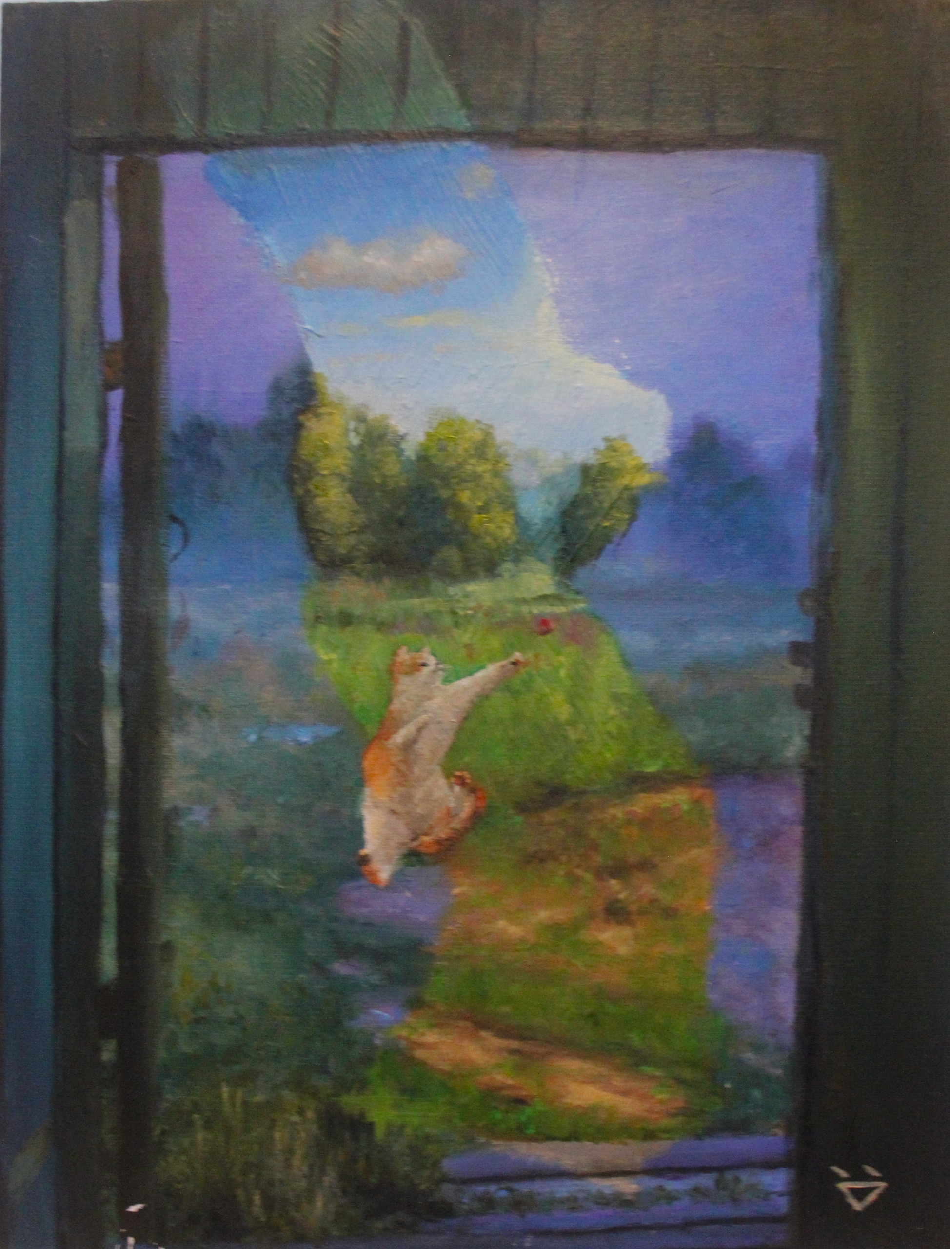 Картина маслом летний деревенский пейзаж