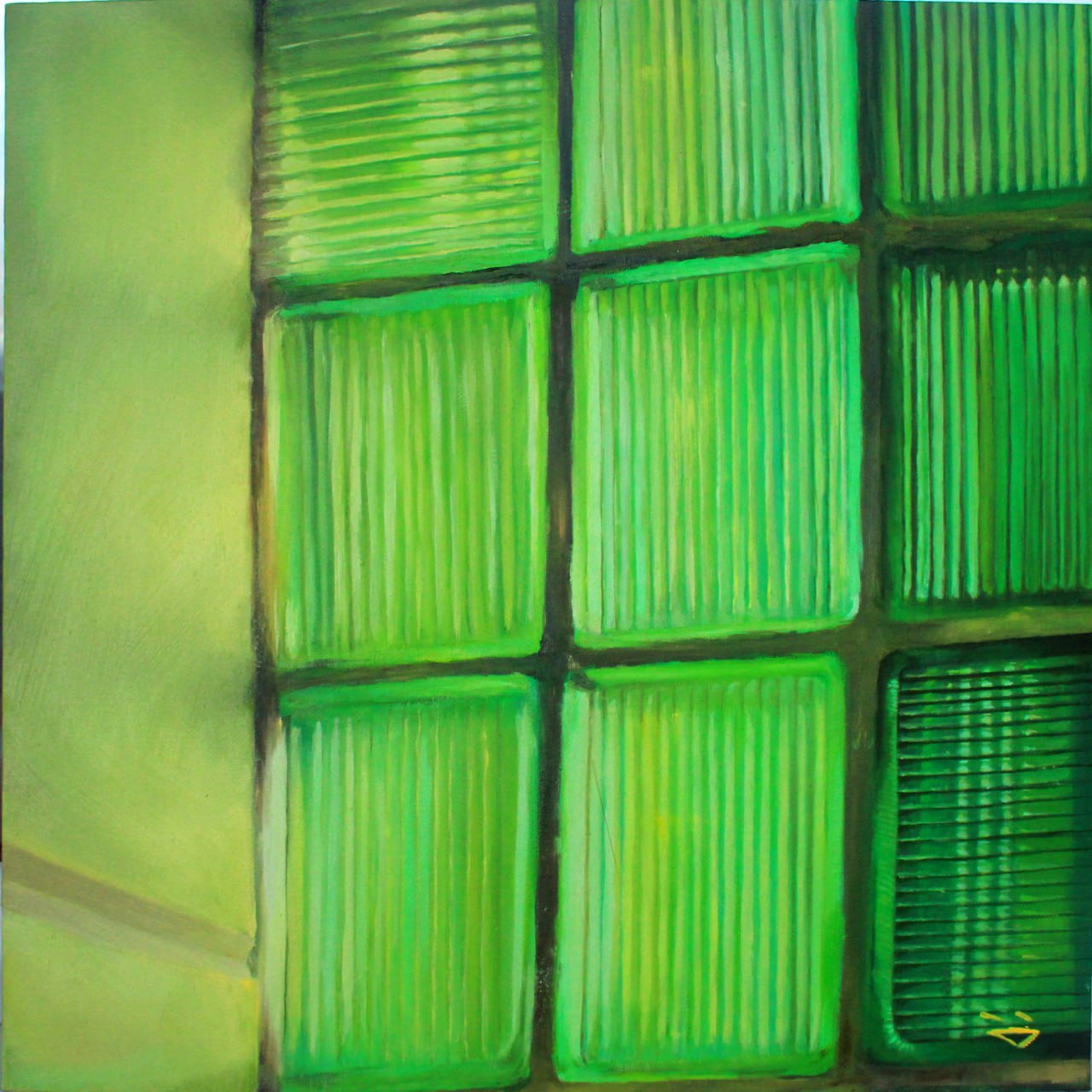 картина с советскими зелеными окошками
